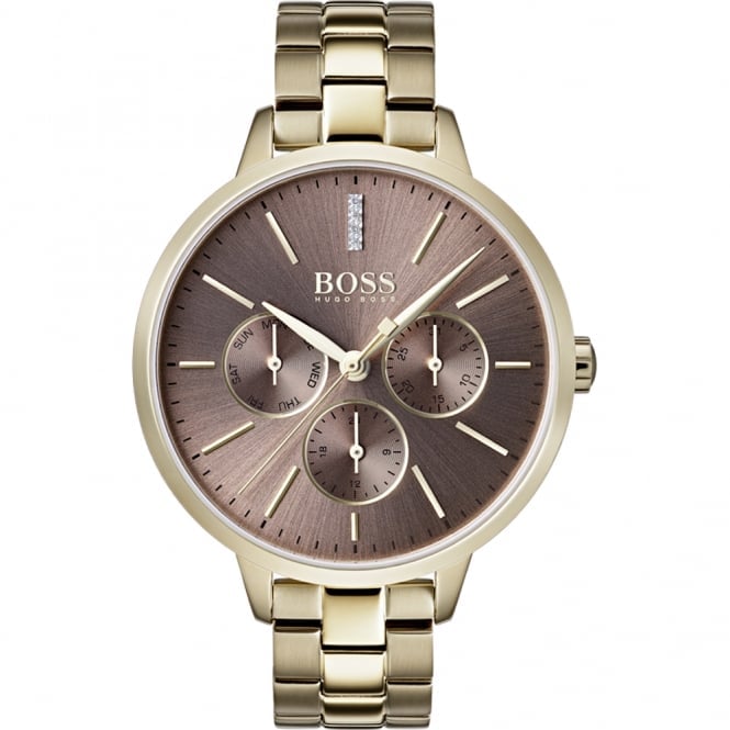 Symphony Gold-Tone Stainless Steel Watch with Brown Dial - 1502422